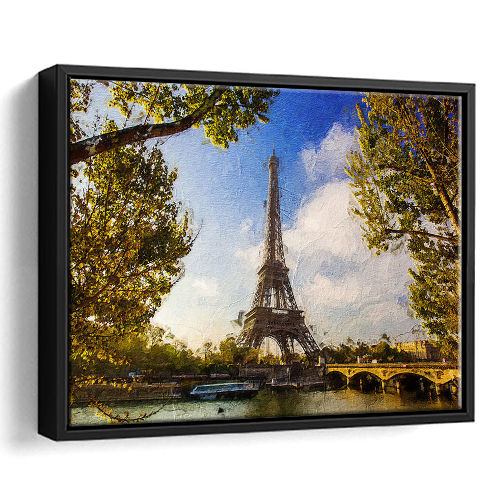 Eiffel Tower Awesome Framed Canvas Prints Wall Art Decor - Paiting Canvas, Art Prints, Floating Frame
