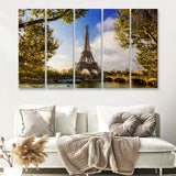 Eiffel Tower Awesome 5 Piece B Canvas Prints Wall Art Decor - Painting Canvas, Multi Panels