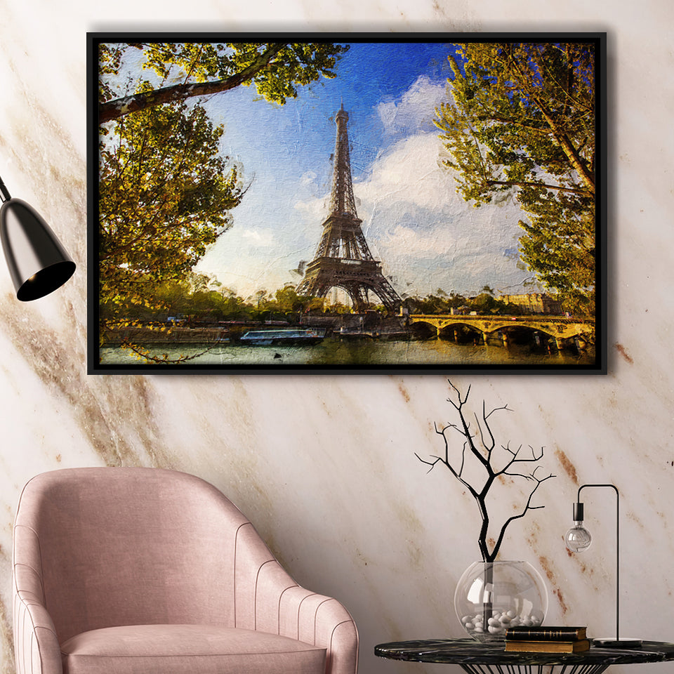 Eiffel Tower Awesome Framed Canvas Prints Wall Art Decor - Paiting Canvas, Art Prints, Floating Frame