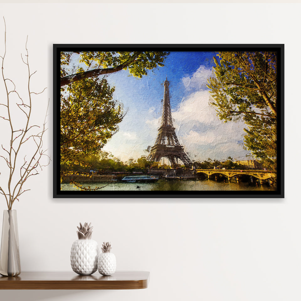Eiffel Tower Awesome Framed Canvas Prints Wall Art Decor - Paiting Canvas, Art Prints, Floating Frame