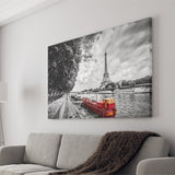 Eiffel Tower Over Seine River Canvas Wall Art - Canvas Prints, Prints for Sale, Canvas Painting, Canvas On Sale