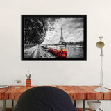 Eiffel Tower Over Seine River Framed Canvas Wall Art - Framed Prints, Canvas Prints, Prints for Sale, Canvas Painting