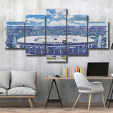 Eintracht Frankfurt Deutsche Bank Park Watercolor, 5 Pieces, Multi Panel Canvas Prints Wall Art Decor