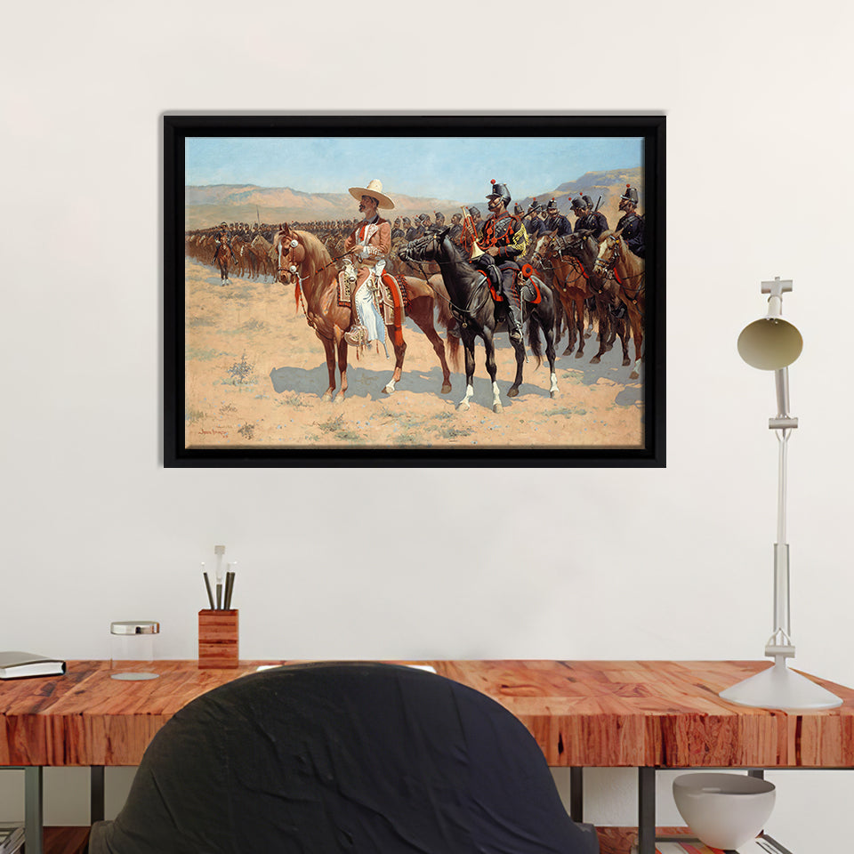 El Mayor Mexicano By Frederic Remington Framed Canvas Wall Art - Framed Prints, Canvas Prints, Prints for Sale, Canvas Painting