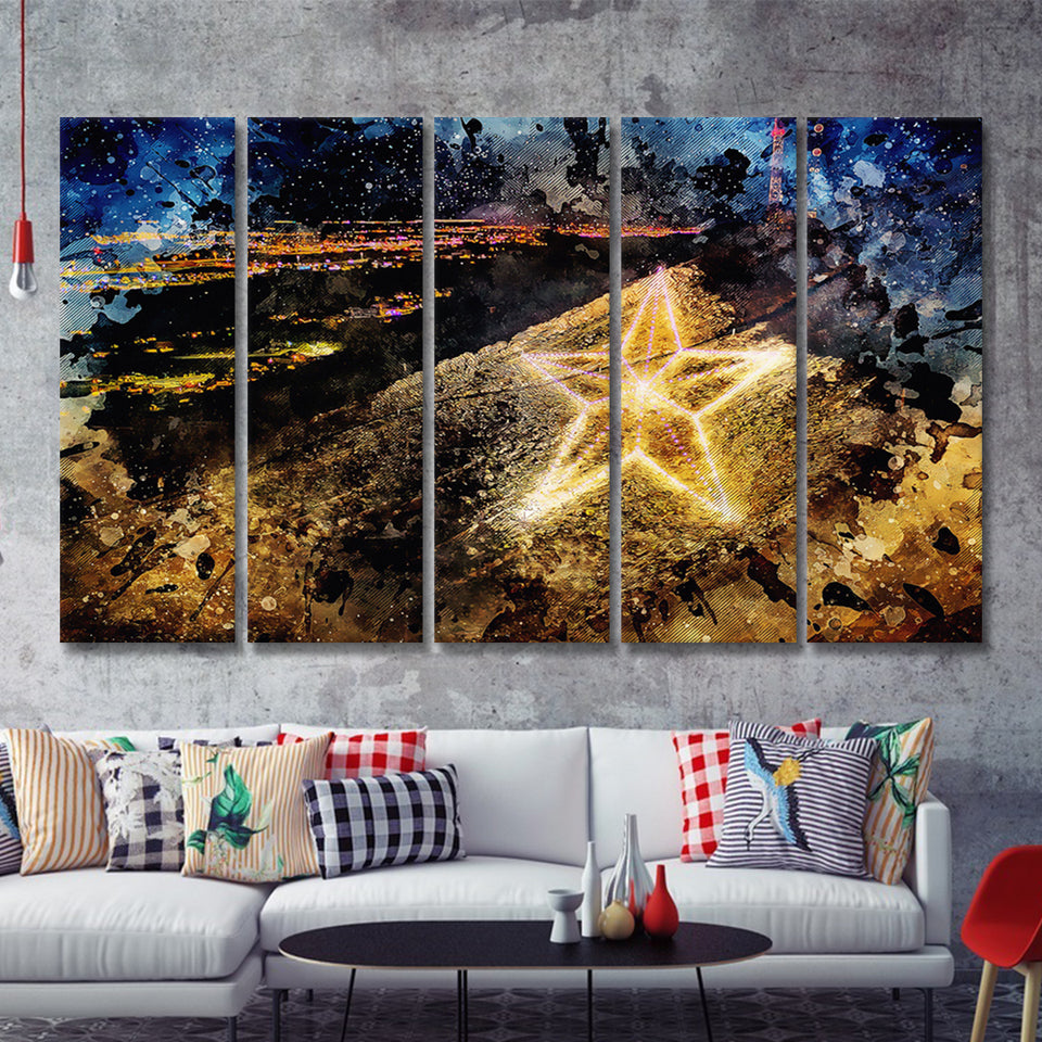 El Paso Texas Usa Downtown Skyline 5 Piece B Multi Panels Canvas Prints Wall Art - Painting Canvas,Wall Decor