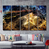 El Paso Texas Usa Downtown Skyline 5 Piece B Multi Panels Canvas Prints Wall Art - Painting Canvas,Wall Decor