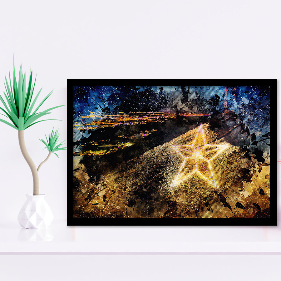 El Paso Texas Usa Downtown Skyline Framed Art Print Wall Decor - Painting Art, Framed Picture, Home Decor