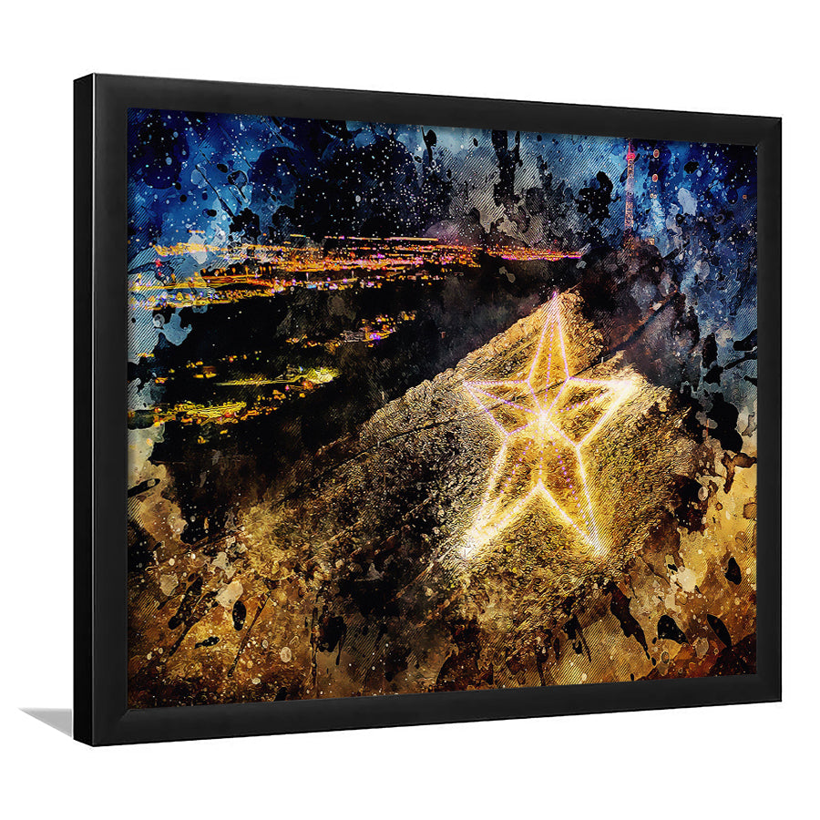 El Paso Texas Usa Downtown Skyline Framed Art Print Wall Decor - Painting Art, Framed Picture, Home Decor