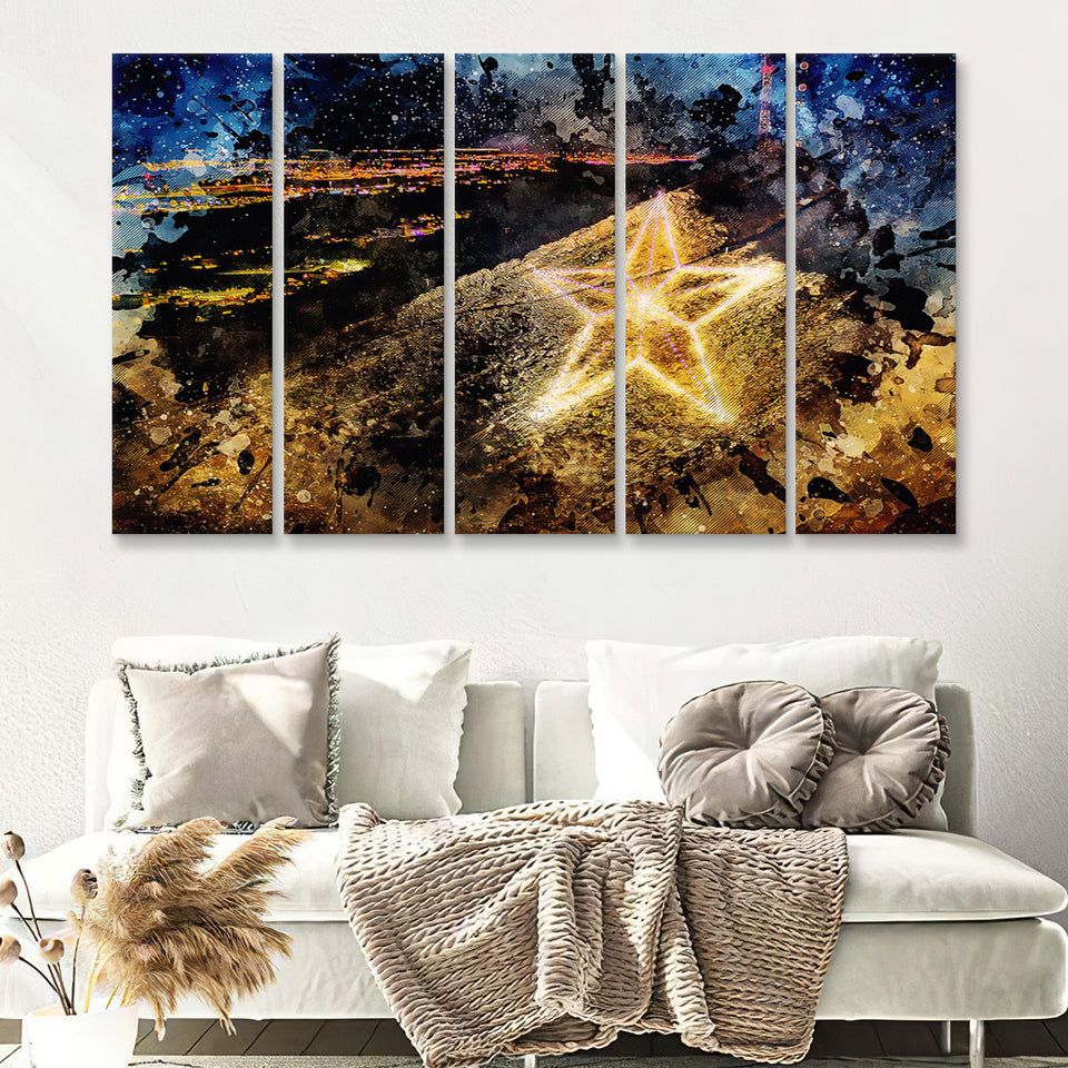 El Paso Texas Usa Downtown Skyline 5 Piece B Multi Panels Canvas Prints Wall Art - Painting Canvas,Wall Decor