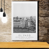 El Paso Usa Black And White Art Canvas Prints Wall Art Home Decor