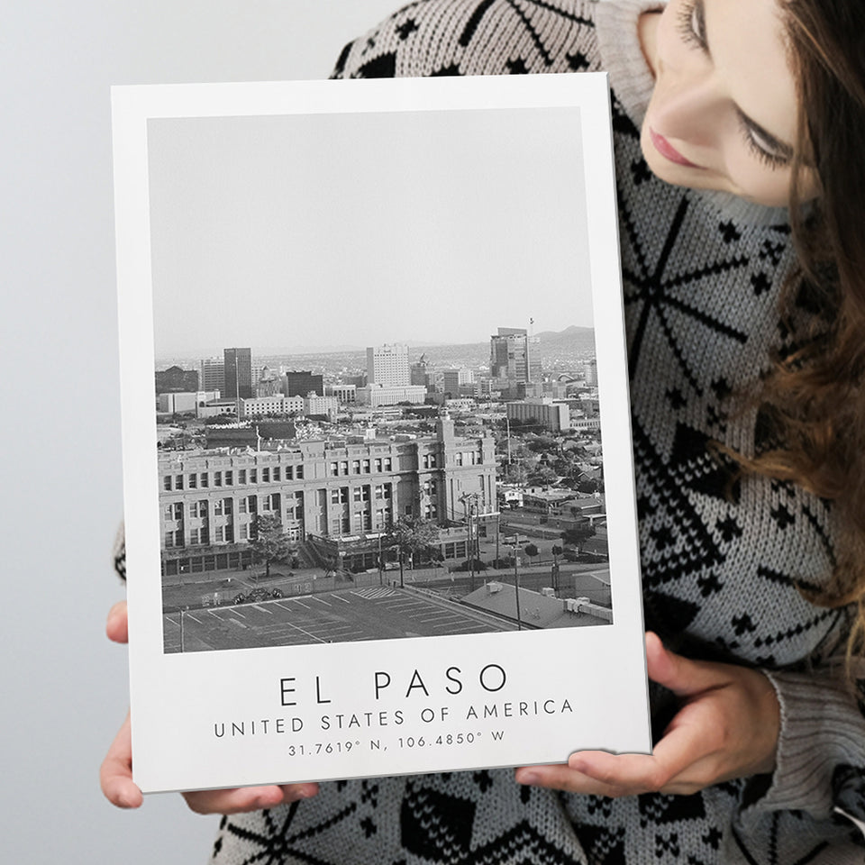El Paso Usa Black And White Art Canvas Prints Wall Art Home Decor