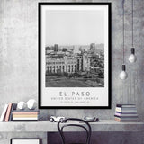 El Paso Usa Black And White Art Framed Art Prints Wall Art Decor, Framed Picture