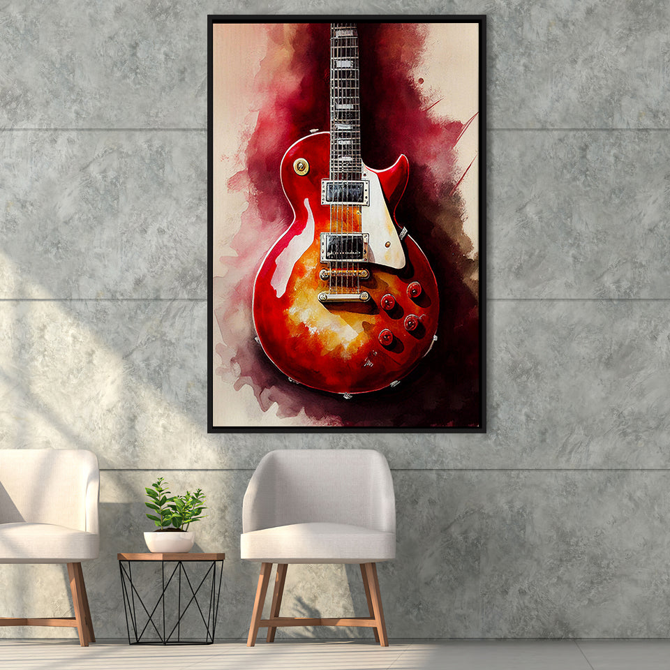 Electric Guitar Music Room Painting Art V1 Canvas Prints Wall Art, Hom –  UnixCanvas