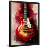 Electric Guitar Music Room Painting Art V1 Framed Art Prints Wall Decor, Framed Picture, Large Picture
