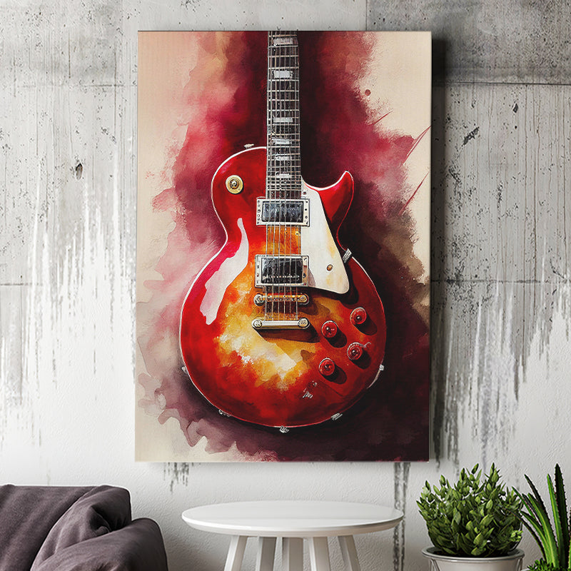 Electric Guitar Music Room Painting Art V1 Canvas Prints Wall Art
