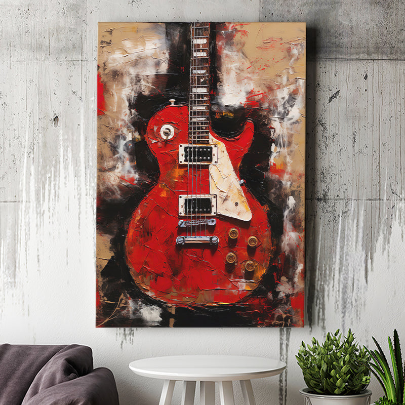 Wall Art Print, Electric Guitar Abstract Watercolor