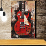 Electric Guitar Music Room Painting Art V2 Canvas Prints Wall Art, Home Living Room Decor, Large Canvas