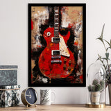 Electric Guitar Music Room Painting Art V2 Framed Art Prints Wall Decor, Framed Picture, Large Picture