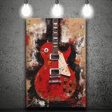 Electric Guitar Music Room Painting Art V2 Canvas Prints Wall Art, Home Living Room Decor, Large Canvas