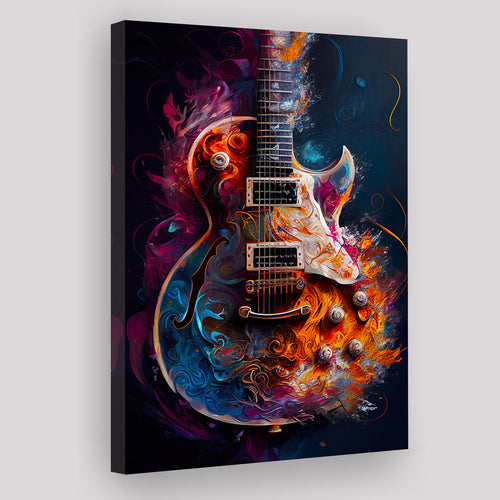 Electric Guitar Music Room Painting Art V3 Canvas Prints Wall Art, Home Living Room Decor, Large Canvas