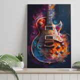 Electric Guitar Music Room Painting Art V3 Canvas Prints Wall Art, Home Living Room Decor, Large Canvas