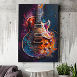 Electric Guitar Music Room Painting Art V3 Canvas Prints Wall Art, Home Living Room Decor, Large Canvas