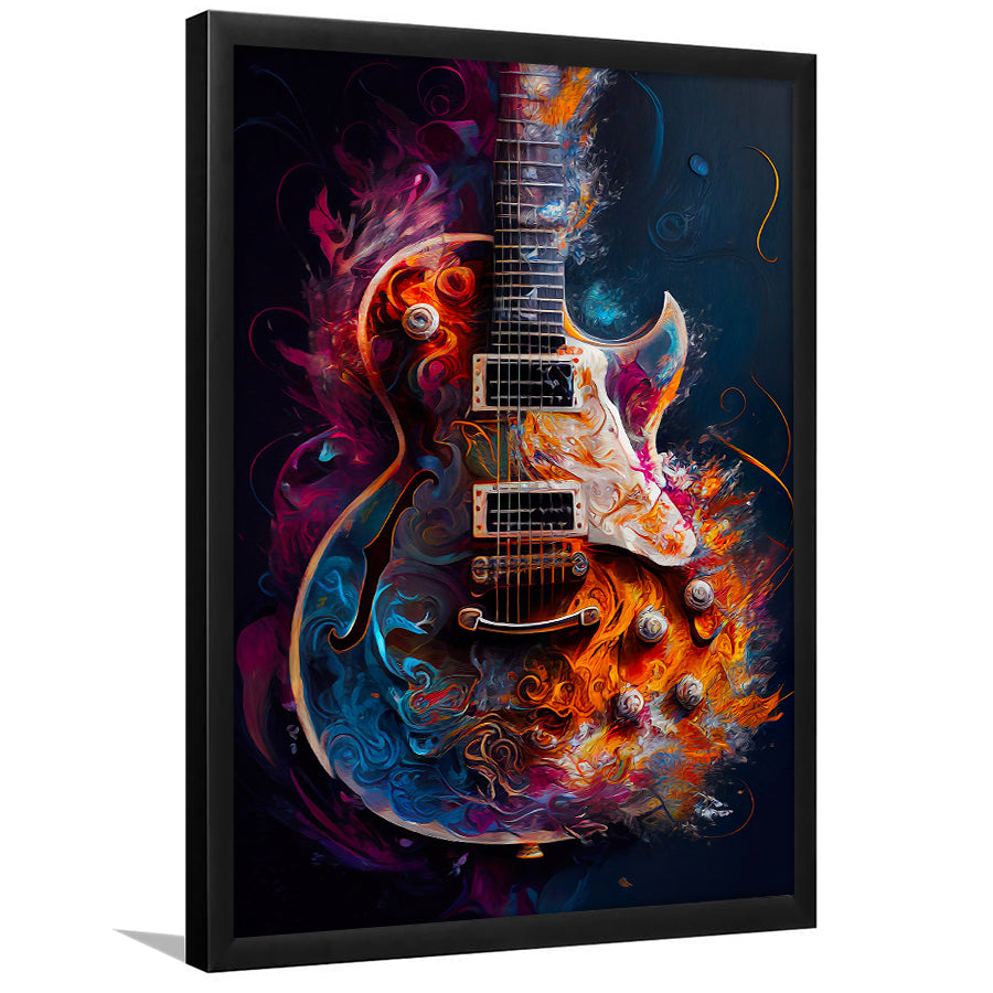 Electric Guitar Music Room Painting Art V3 Framed Art Prints Wall Deco – UnixCanvas