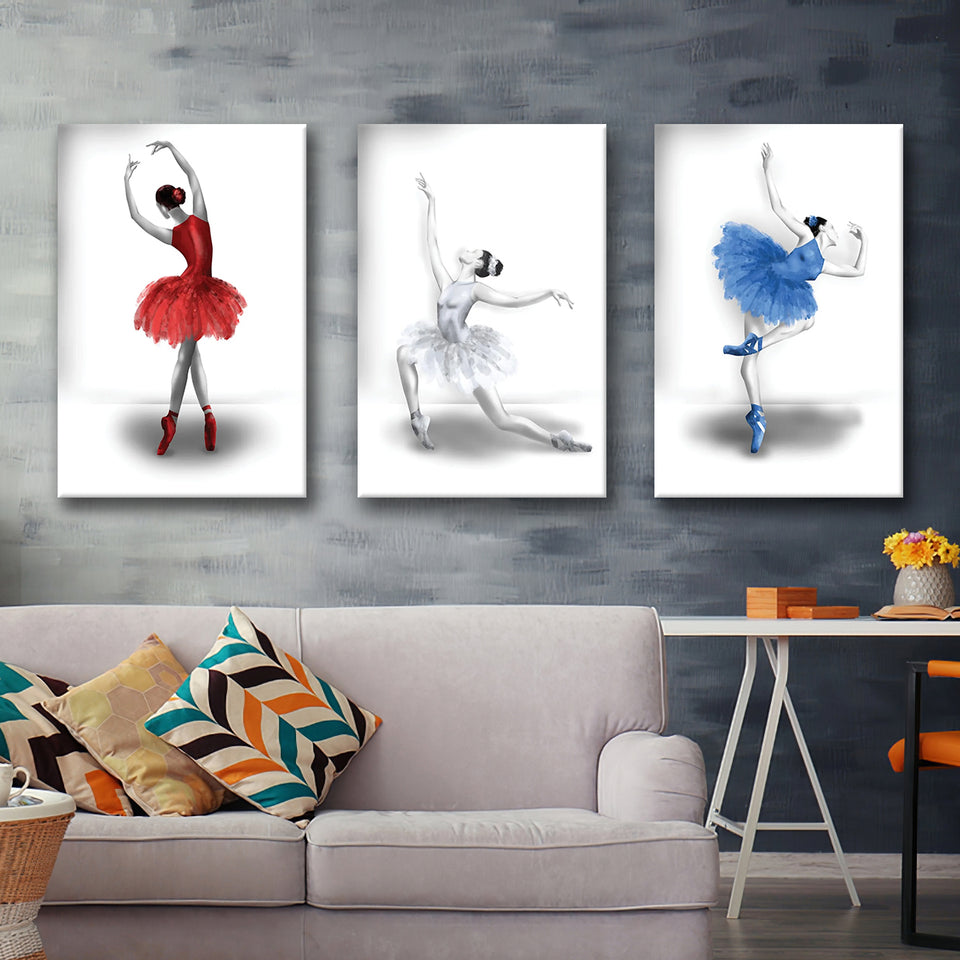 Elegant Ballet Canvas Set of 3 Piece Canvas Prints Wall Art Decor