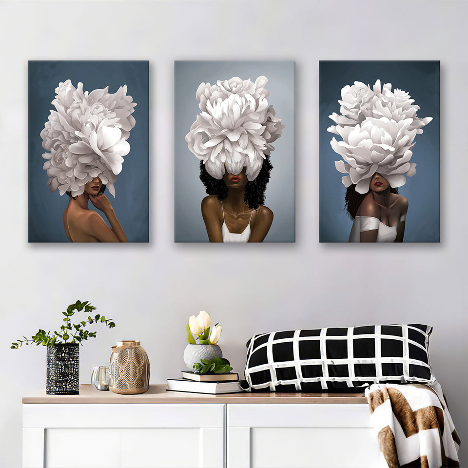 Elegant Woman Canvas Set of 3 Piece Canvas Prints Wall Art Decor