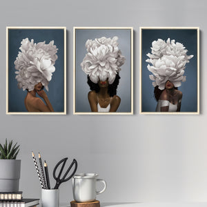 Elegant Woman Set of 3 Piece Framed Canvas Prints Wall Art Decor