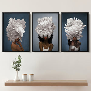 Elegant Woman Set of 3 Piece Framed Canvas Prints Wall Art Decor