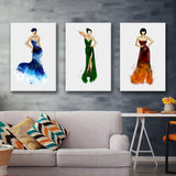 Elemental Woman Canvas Set of 3 Piece Canvas Prints Wall Art Decor