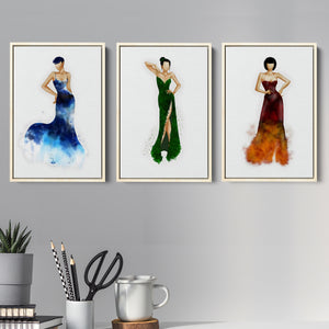 Elemental Woman Set of 3 Piece Framed Canvas Prints Wall Art Decor