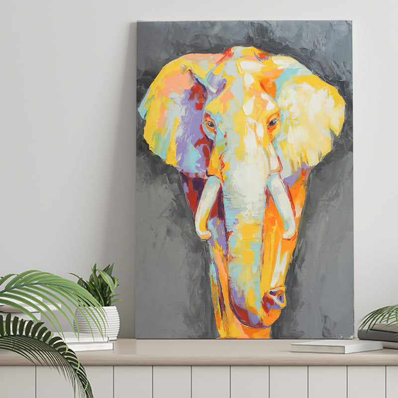 Elephant Abstract Painting Canvas Wall Art - Canvas Prints, Prints for Sale, Canvas Painting, Home Decor