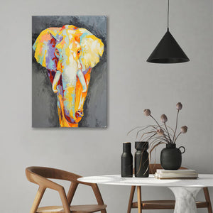 Elephant Abstract Painting Canvas Wall Art - Canvas Prints, Prints for Sale, Canvas Painting, Home Decor