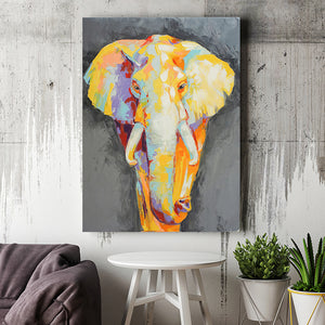 Elephant Abstract Painting Canvas Wall Art - Canvas Prints, Prints for Sale, Canvas Painting, Home Decor