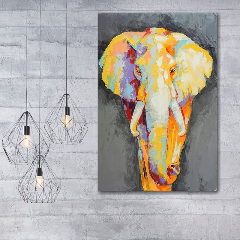 Elephant Abstract Painting Canvas Wall Art - Canvas Prints, Prints for Sale, Canvas Painting, Home Decor