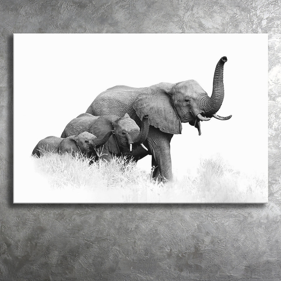 Elephant Family 2 Canvas Prints Wall Art Decor - Paiting Canvas, Art Prints, Wall Decor, For Sale
