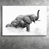 Elephant Family 2 Canvas Prints Wall Art Decor - Paiting Canvas, Art Prints, Wall Decor, For Sale