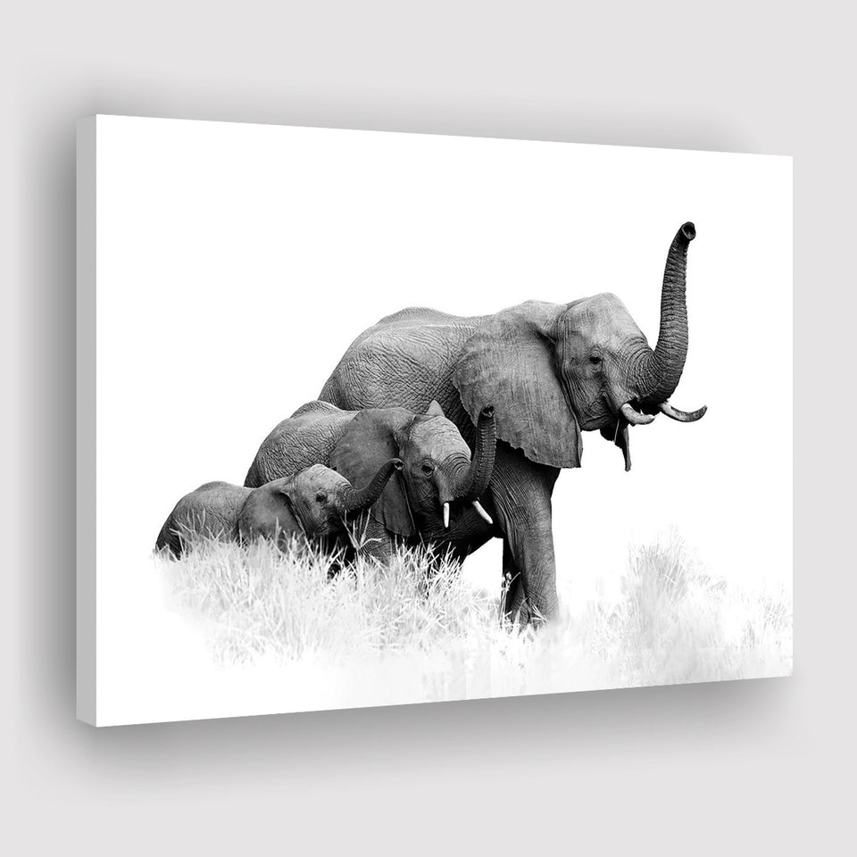 Elephant Family 2 Canvas Prints Wall Art Decor - Paiting Canvas, Art Prints, Wall Decor, For Sale