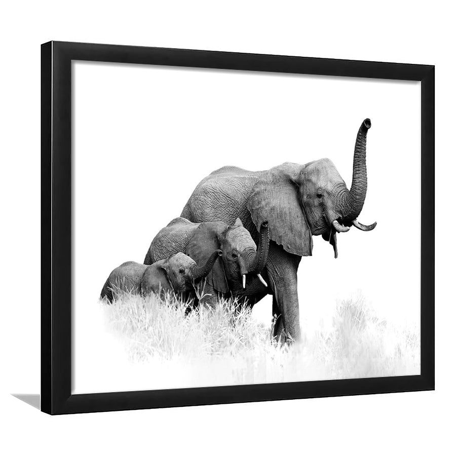 Elephant Family 2 Framed Art Prints Wall Decor - Painting Prints, Framed Picture, Home Decor