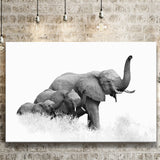 Elephant Family 2 Canvas Prints Wall Art Decor - Paiting Canvas, Art Prints, Wall Decor, For Sale