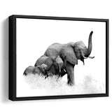 Elephant Family 2 Framed Canvas Prints Wall Art Decor - Paiting Canvas, Art Prints, Floating Frame