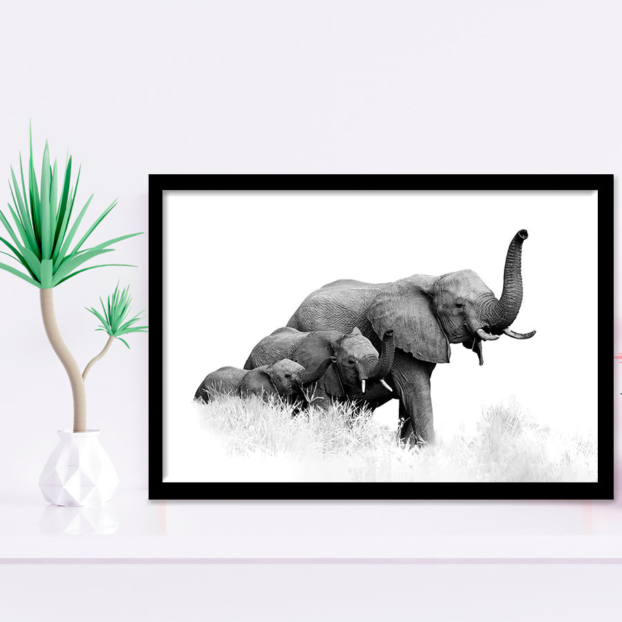 Elephant Family 2 Framed Art Prints Wall Decor - Painting Prints, Framed Picture, Home Decor