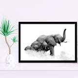 Elephant Family 2 Framed Art Prints Wall Decor - Painting Prints, Framed Picture, Home Decor