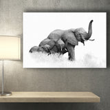 Elephant Family 2 Canvas Prints Wall Art Decor - Paiting Canvas, Art Prints, Wall Decor, For Sale