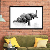 Elephant Family 2 Framed Art Prints Wall Decor - Painting Prints, Framed Picture, Home Decor