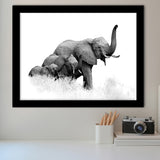 Elephant Family 2 Framed Art Prints Wall Decor - Painting Prints, Framed Picture, Home Decor