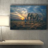Elephant Family Canvas Prints Wall Art - Painting Canvas, Art Prints, Wall Decor, Home Decor, Prints for Sale