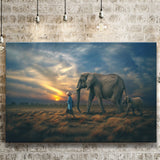 Elephant Family Canvas Prints Wall Art - Painting Canvas, Art Prints, Wall Decor, Home Decor, Prints for Sale